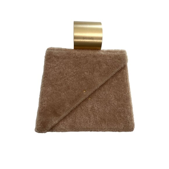 NWT D'ESTREE Ettore 2018 Shearling Top Handle Satchel in Pink